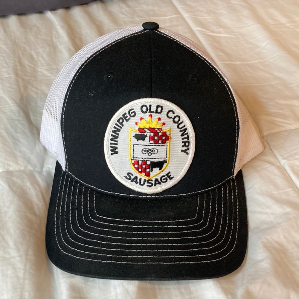 Winnipeg old country sausage Richardson 112 Snapback mesh hat.